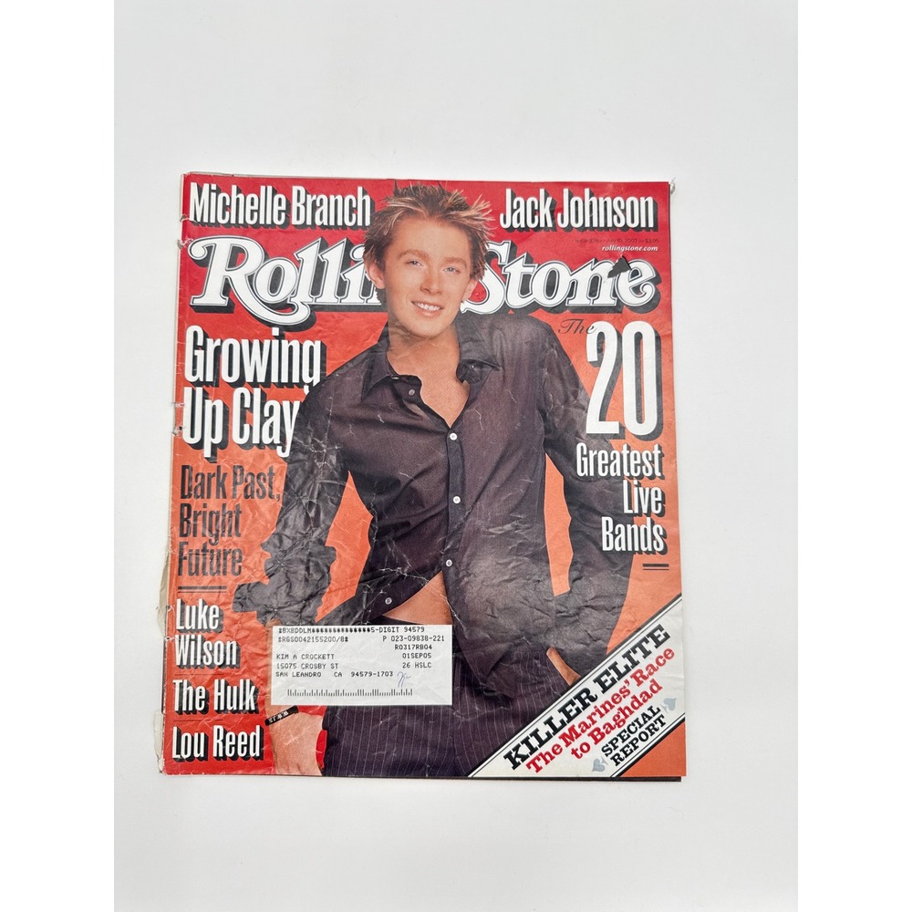 Rolling Stone Magazine July 10 2003 Issue 926 Clay Aiken Michelle Branch Jack J